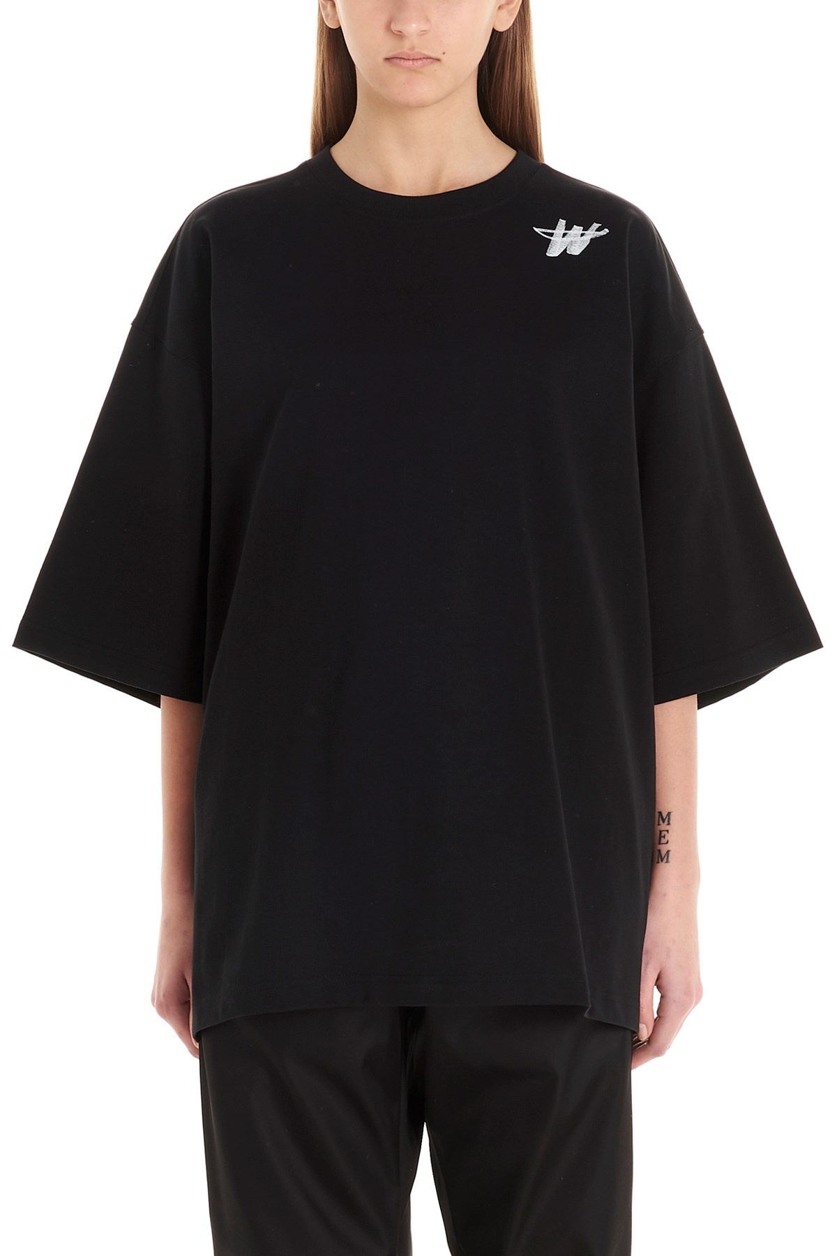 We11 Done Logo-print Oversized T-shirt In Black