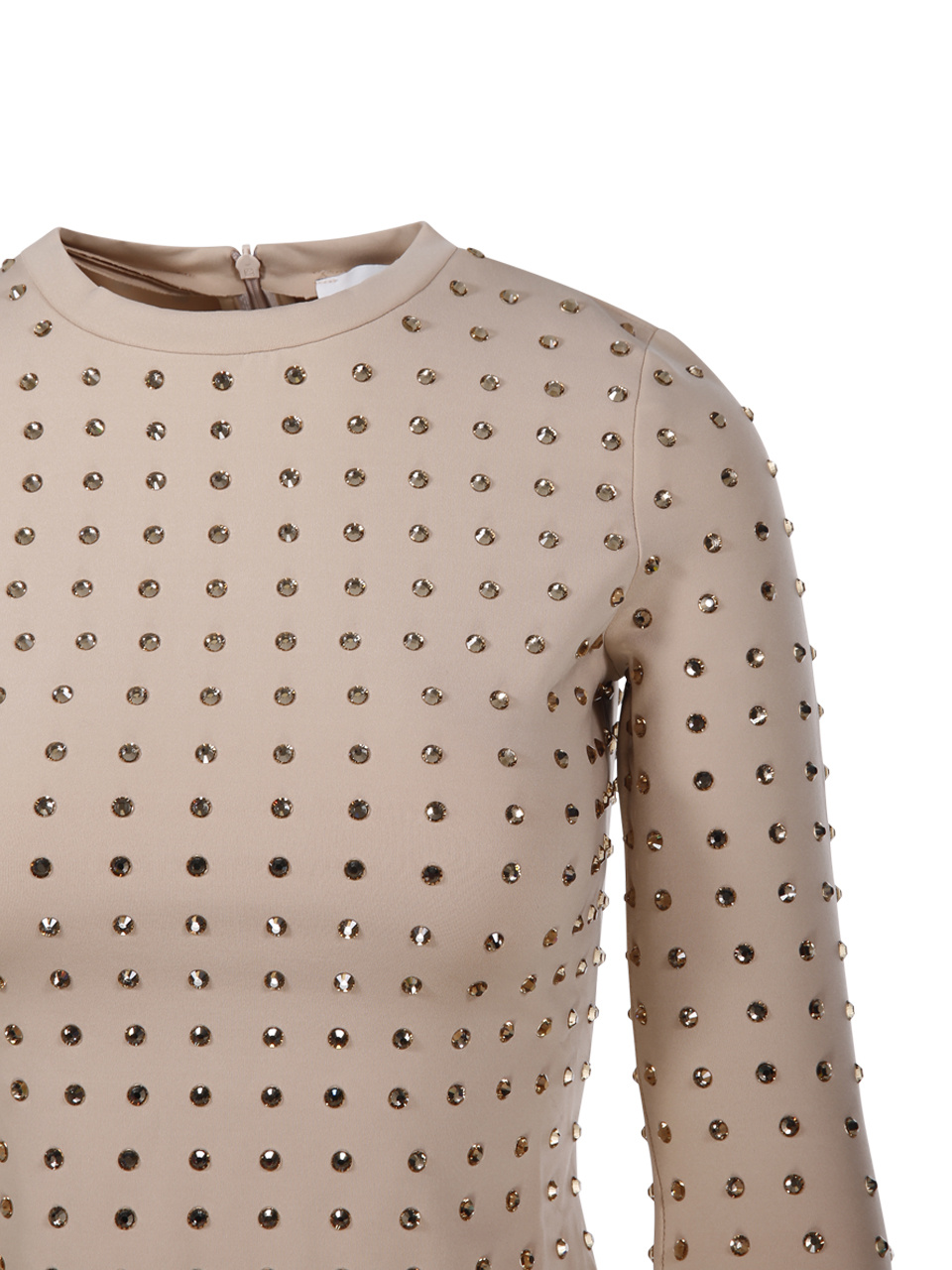 Sportmax All-over Embellished Crewneck Top In Nude