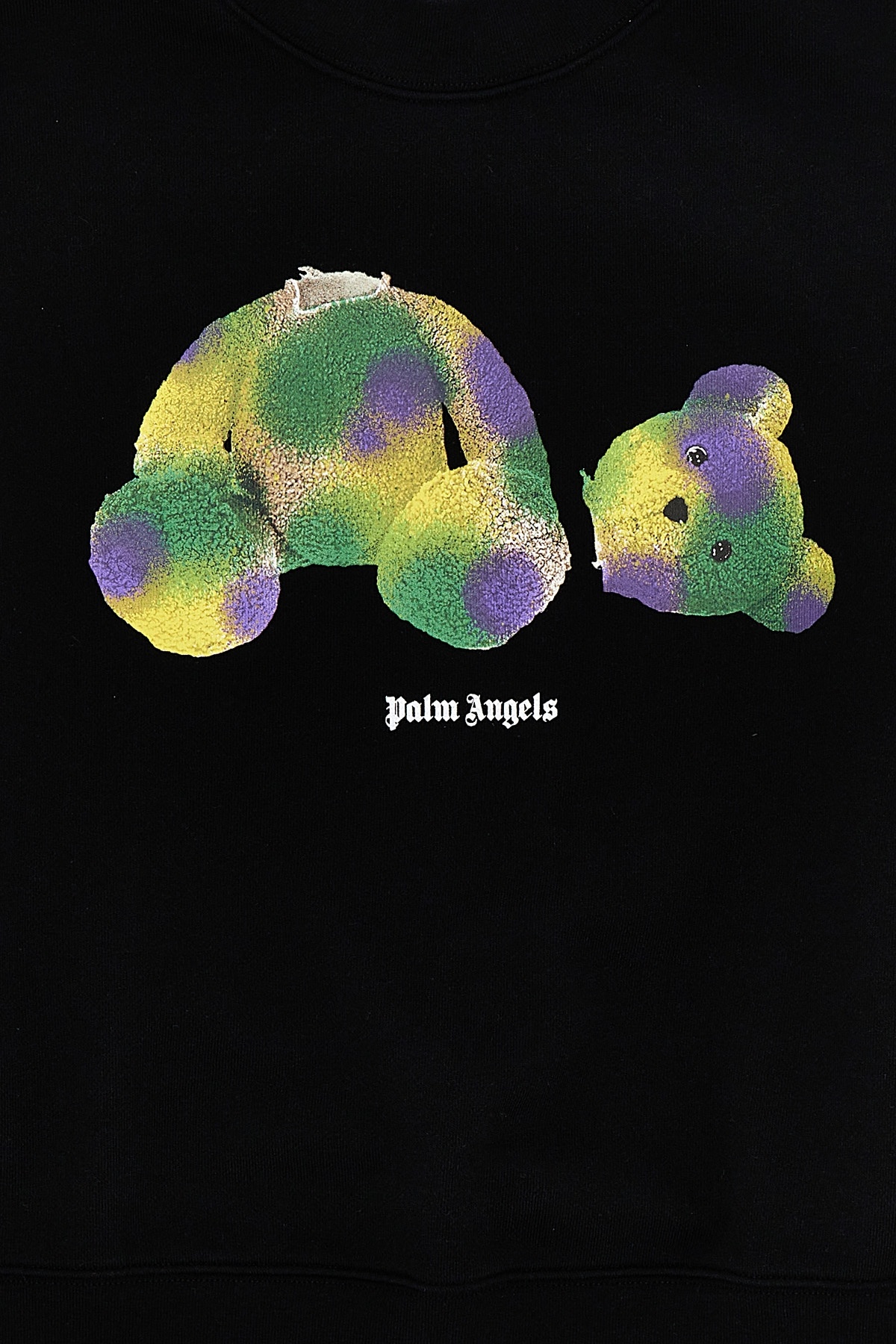 Palm Angels Pop Pa Bear-print Long-sleeved T-shirt In Black