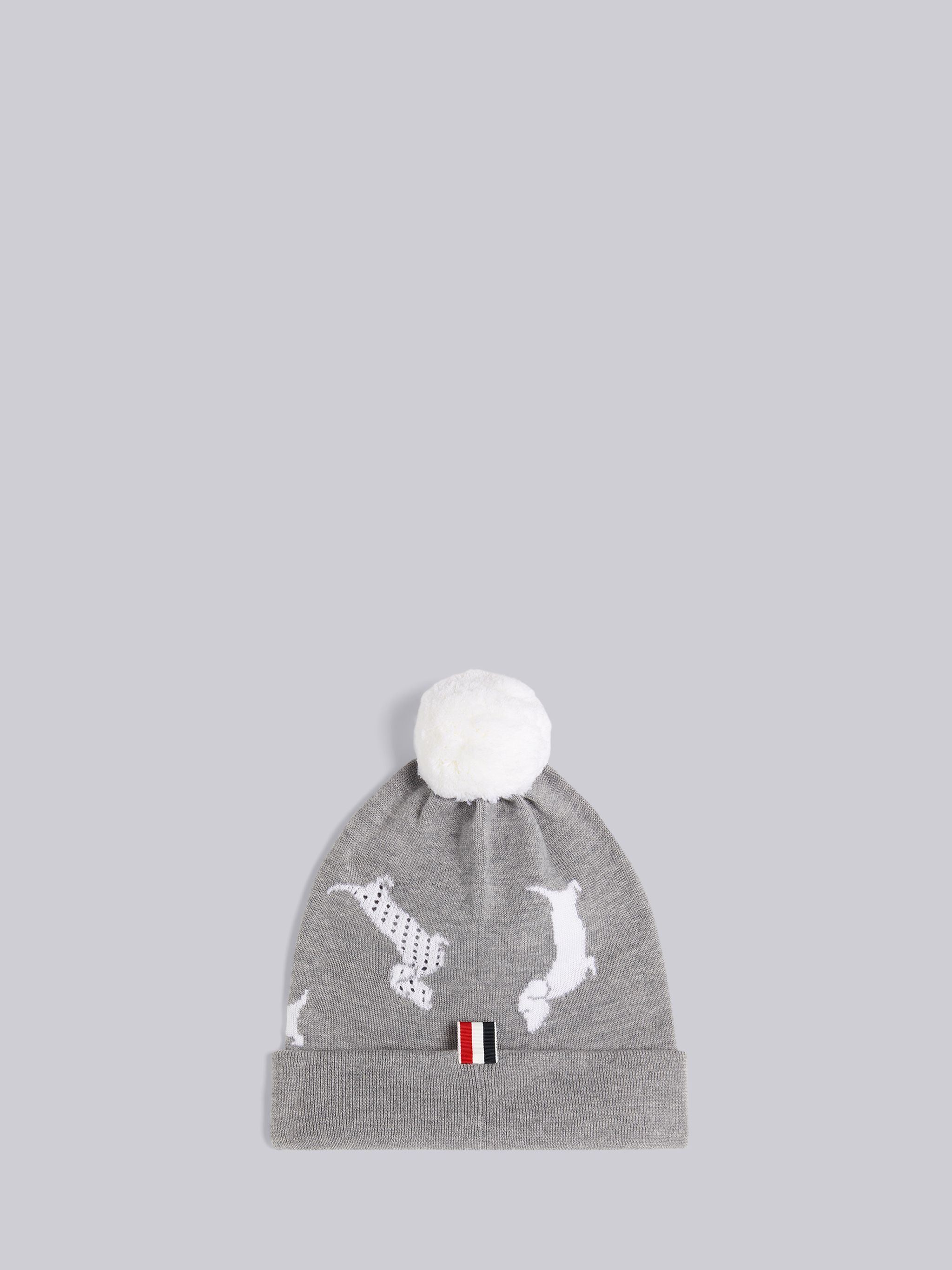 Shop Thom Browne Pompom-detail Hector Beanie In Gray