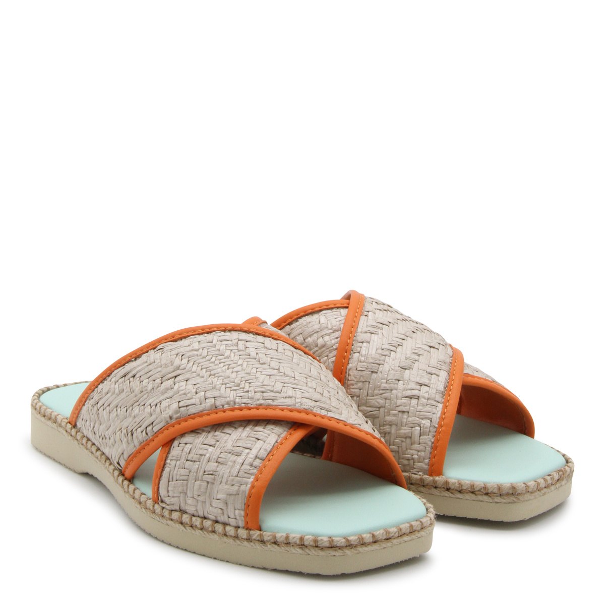 Hogan Cross Strap Slides In Nude