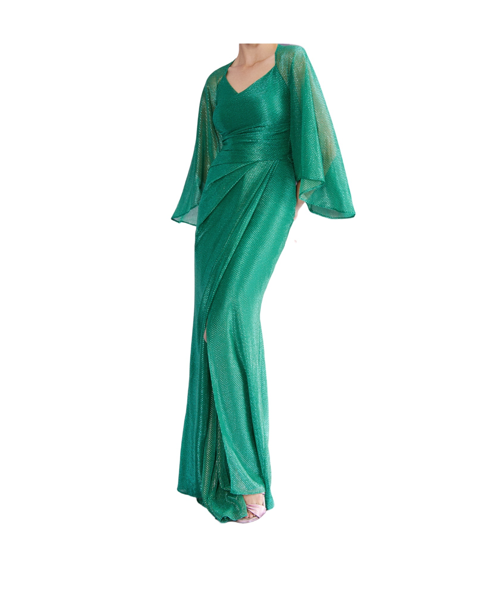 Talbot Runhof Voile Mermaid Dress In Green