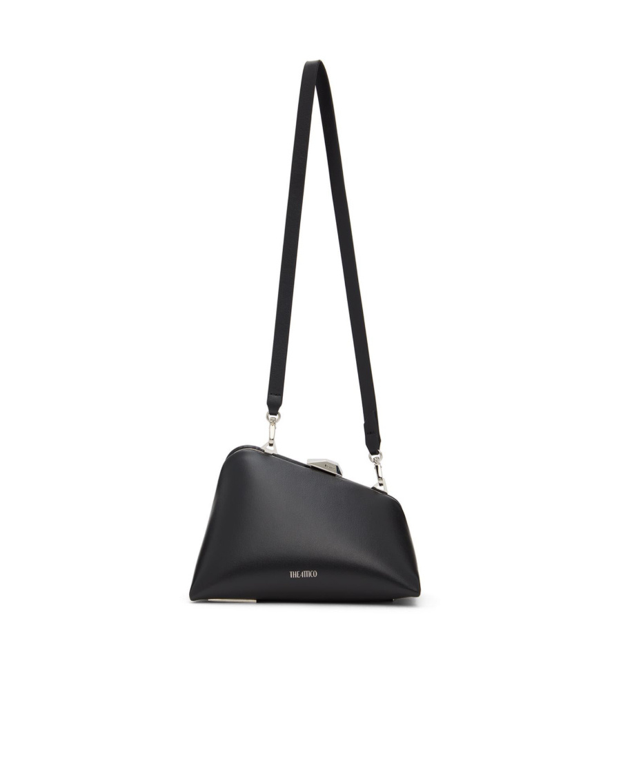 Attico Asymmetric Clutch Bag In Black
