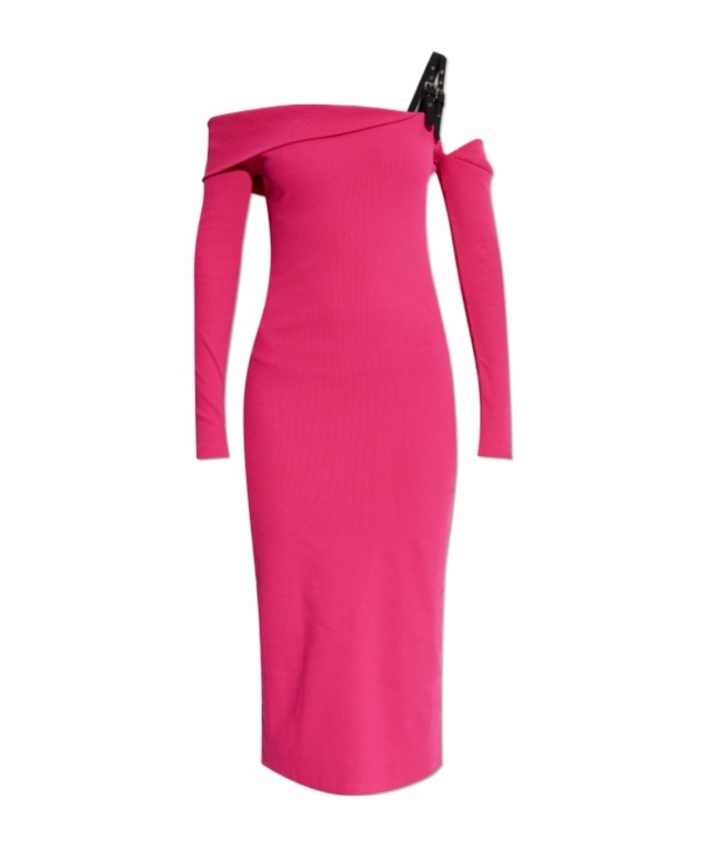 Versace Jeans Long Sleeve Dress In Pink
