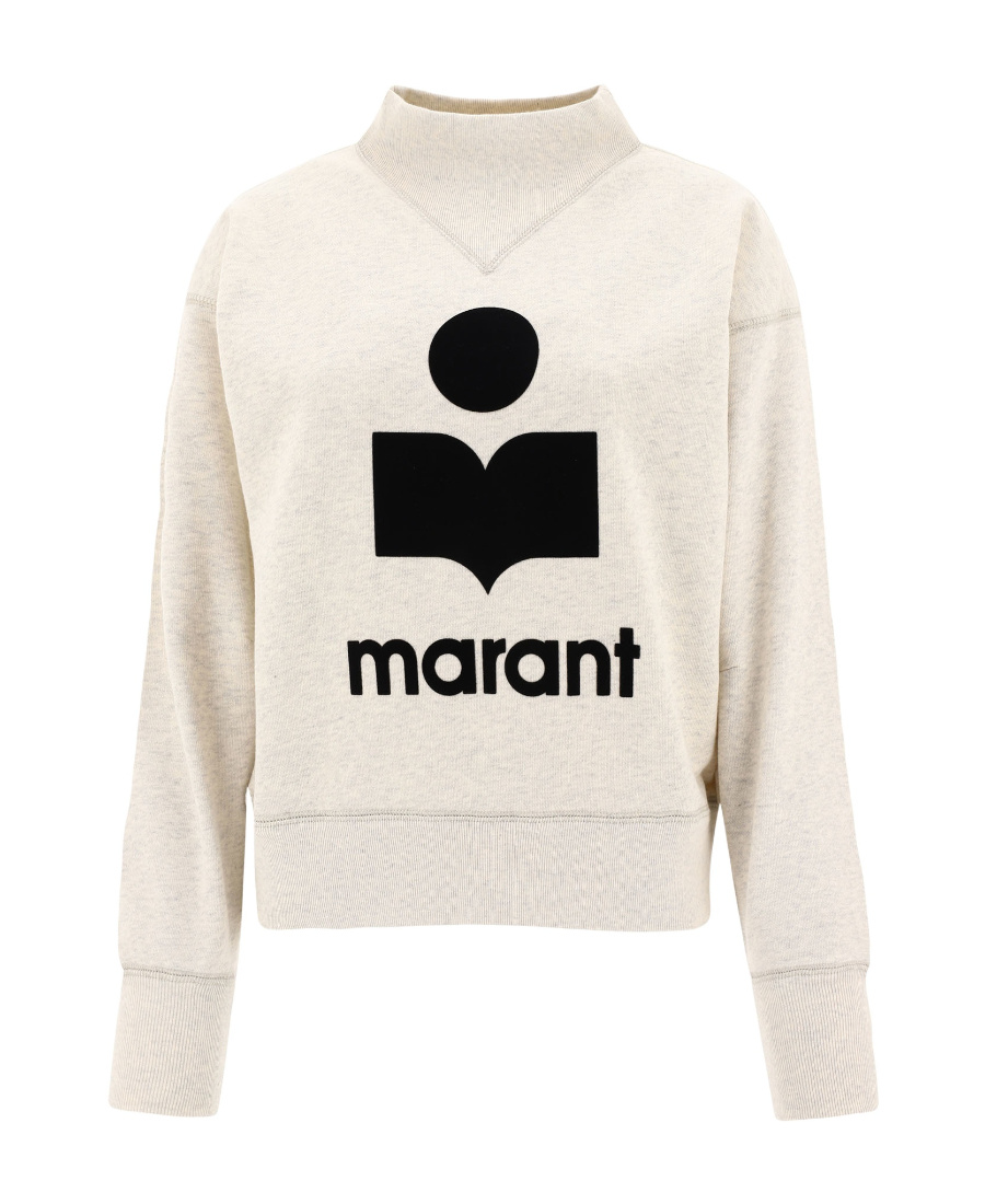 Isabel Marant Étoile Moby Flocked Logo Sweatshirt In White