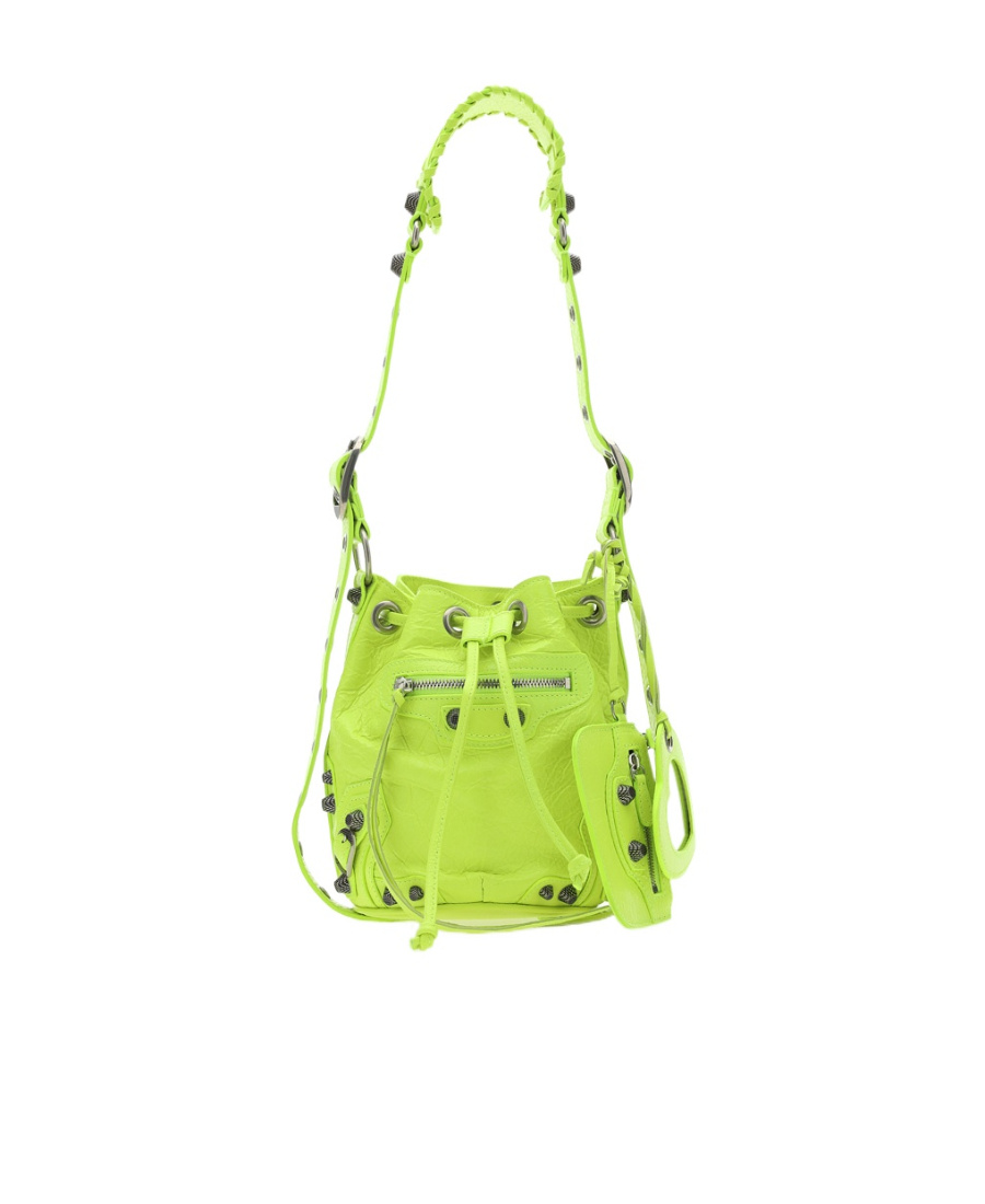 Balenciaga Cagole Bucket Bag In Green