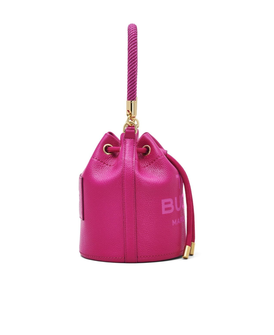 Marc Jacobs Logo Embossed Bucket Bag In Pink