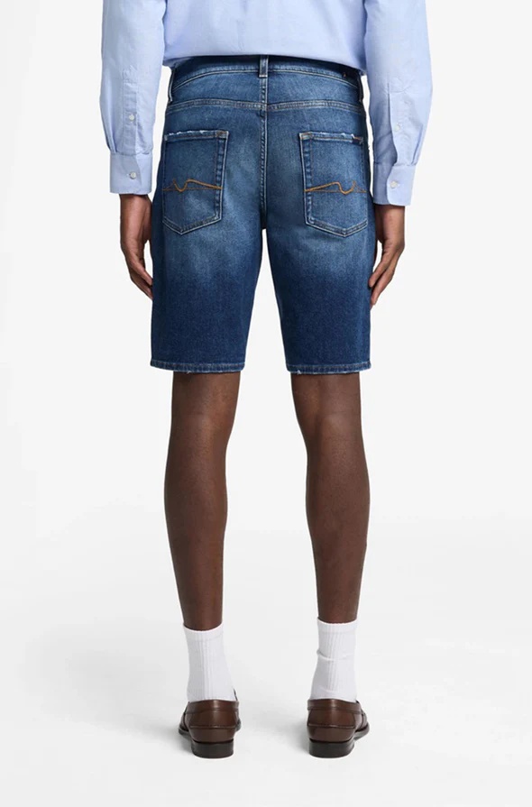 7 For All Mankind Denim Shorts In Blue