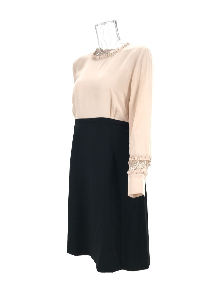 Max Mara Spliced Dress In Black