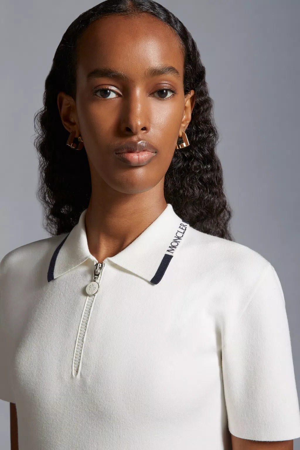 Moncler Polo Knitted Minidress In White