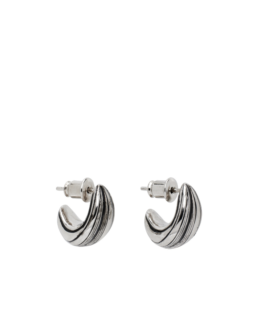 Lemaire Girasol Striped Earrings In Gray