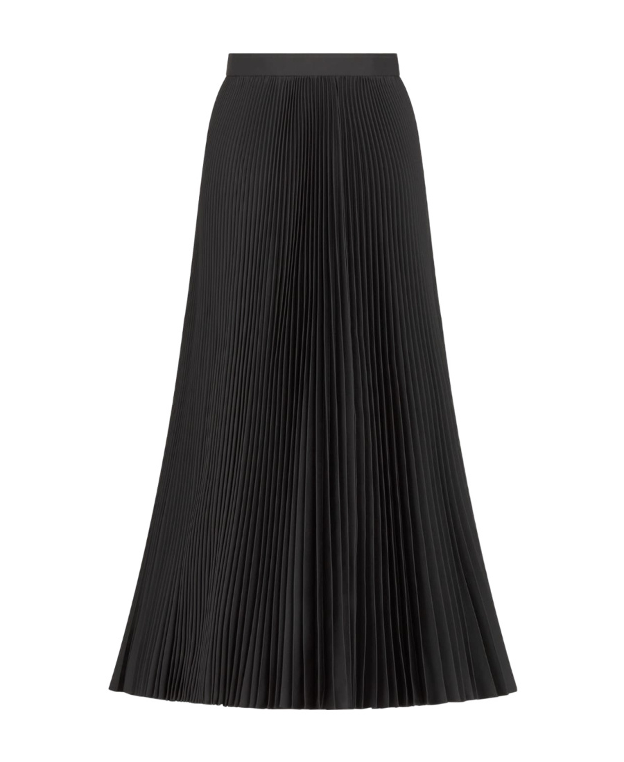 Shop Dior Pleated Mid-length Skirt In Black