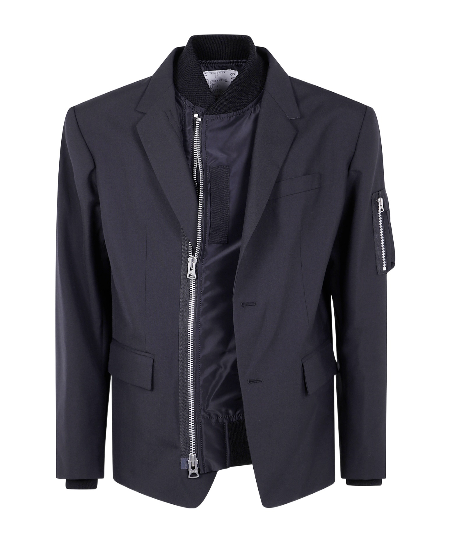 Sacai Jacket Flap Pockets Notch Lapel In Blue