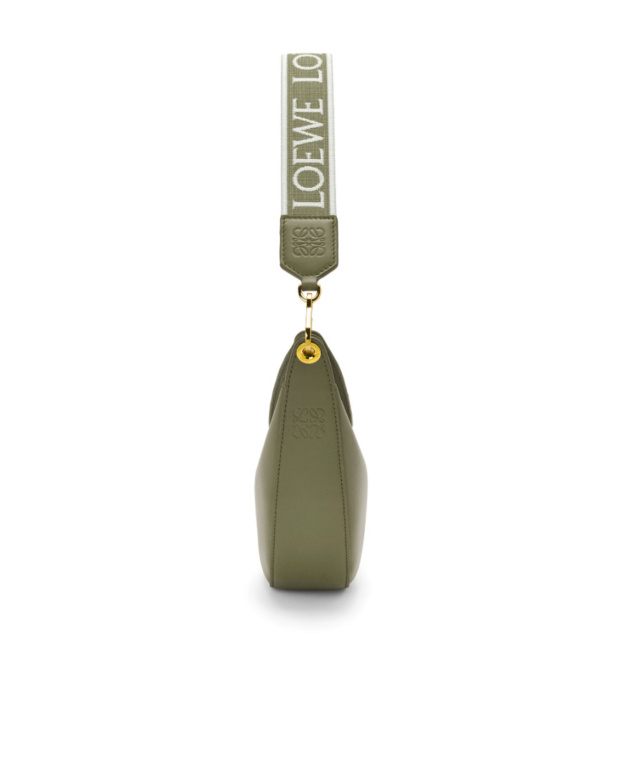 Loewe Hammock Drawstring Small Leather Shoulder Bag In Green