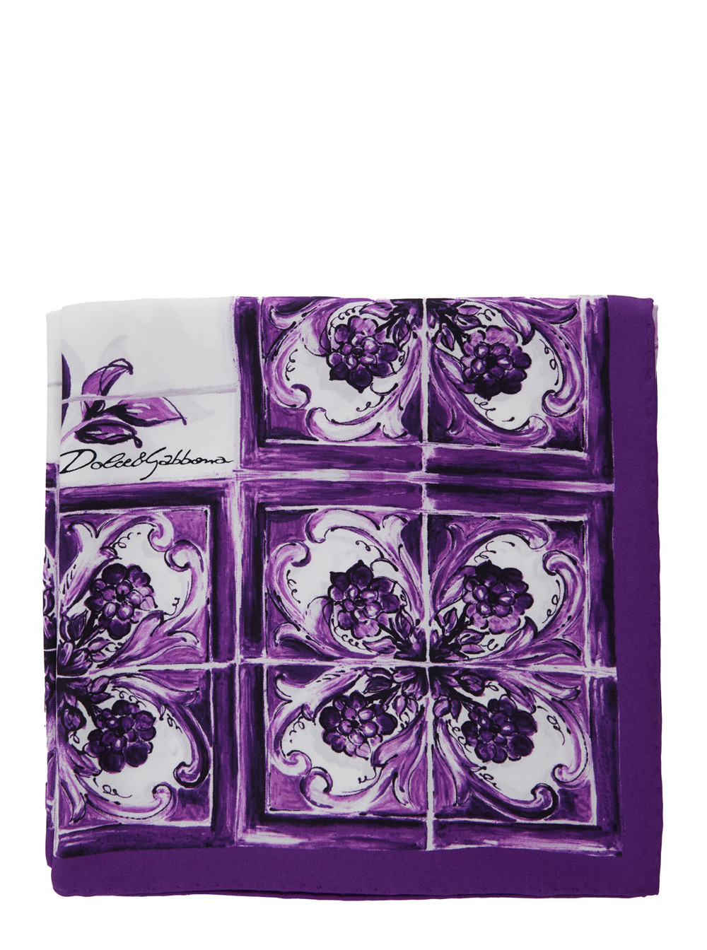 Dolce & Gabbana Dolce  Gabbana Majolica Printed Finished Edge Scarf