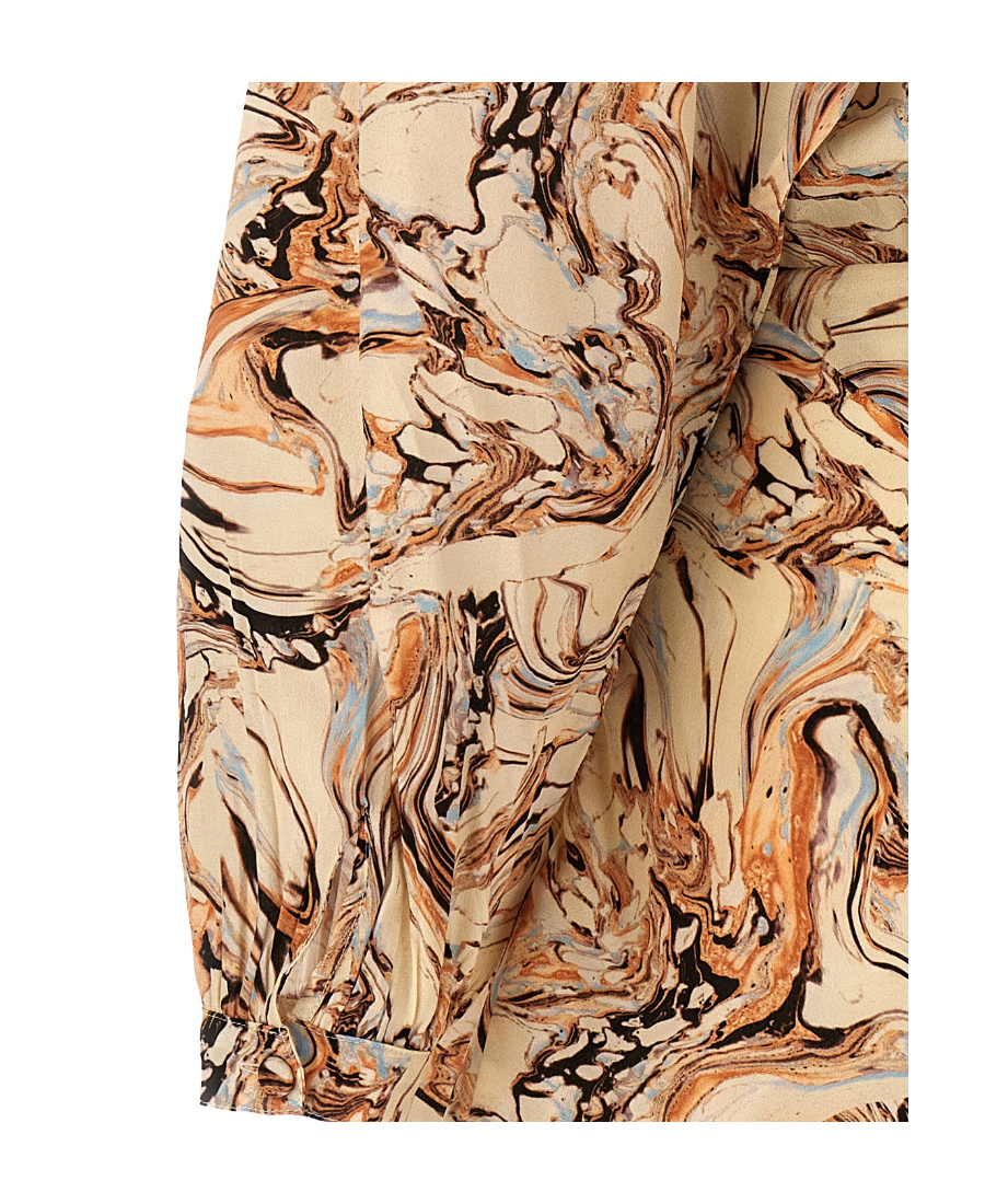 Isabel Marant Tharya Asymmetric Printed Silk Crepe De Chine Mini Dress In Nude