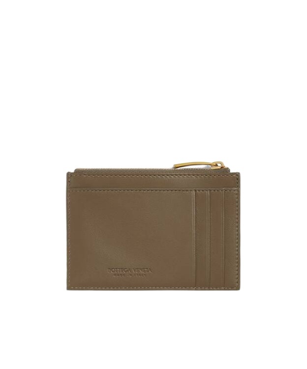 Bottega Veneta Intreciato Zipper Card Bag In Green