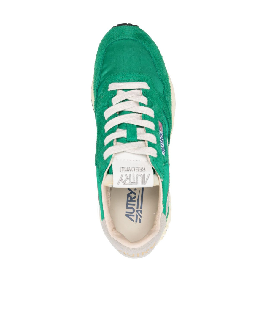 Autry Reelwind Panelled Suede Sneakers In Green