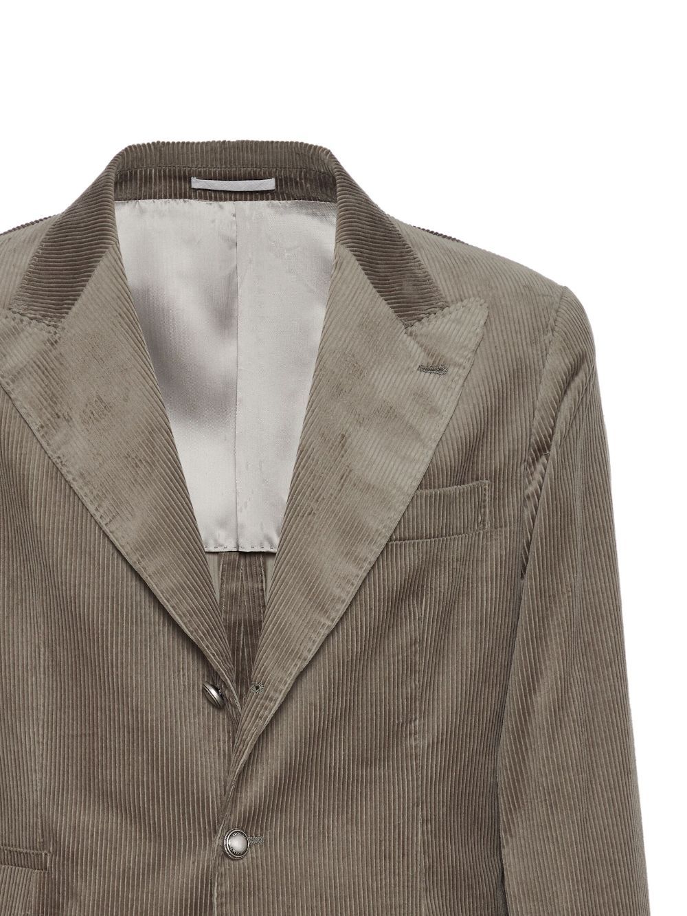 Brunello Cucinelli Single-breasted Corduroy Blazer In Green