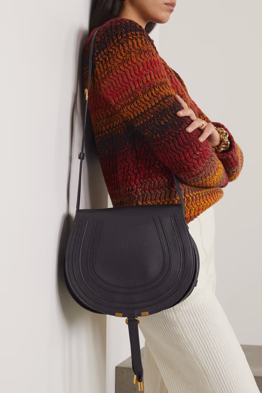 Chloé Marcie Flap Shoulder Bag In Black