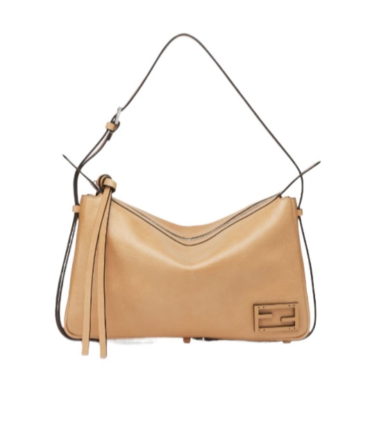 Shop Fendi Beige Leather Bag In Nude
