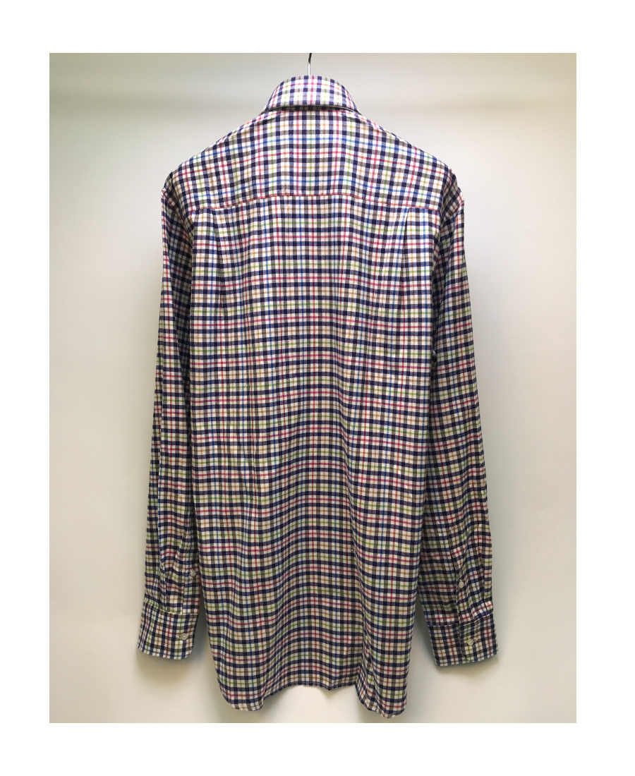 Shop Paul & Shark Lapel Plaid Long-sleeved Shirt In Multicolor