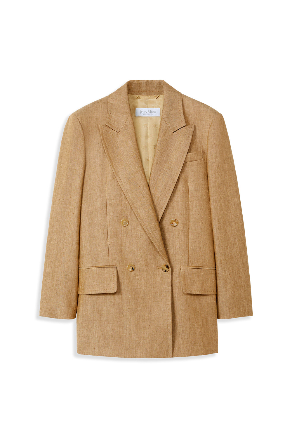 Max Mara Double-breasted Wool Blazer Clothing In Nude