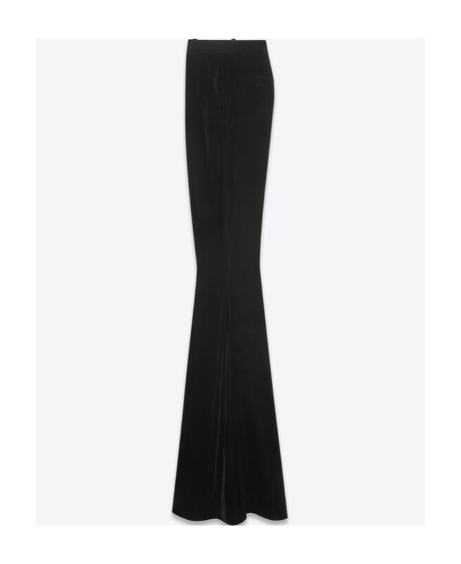 Saint Laurent High-waisted Flared Trousers In Black