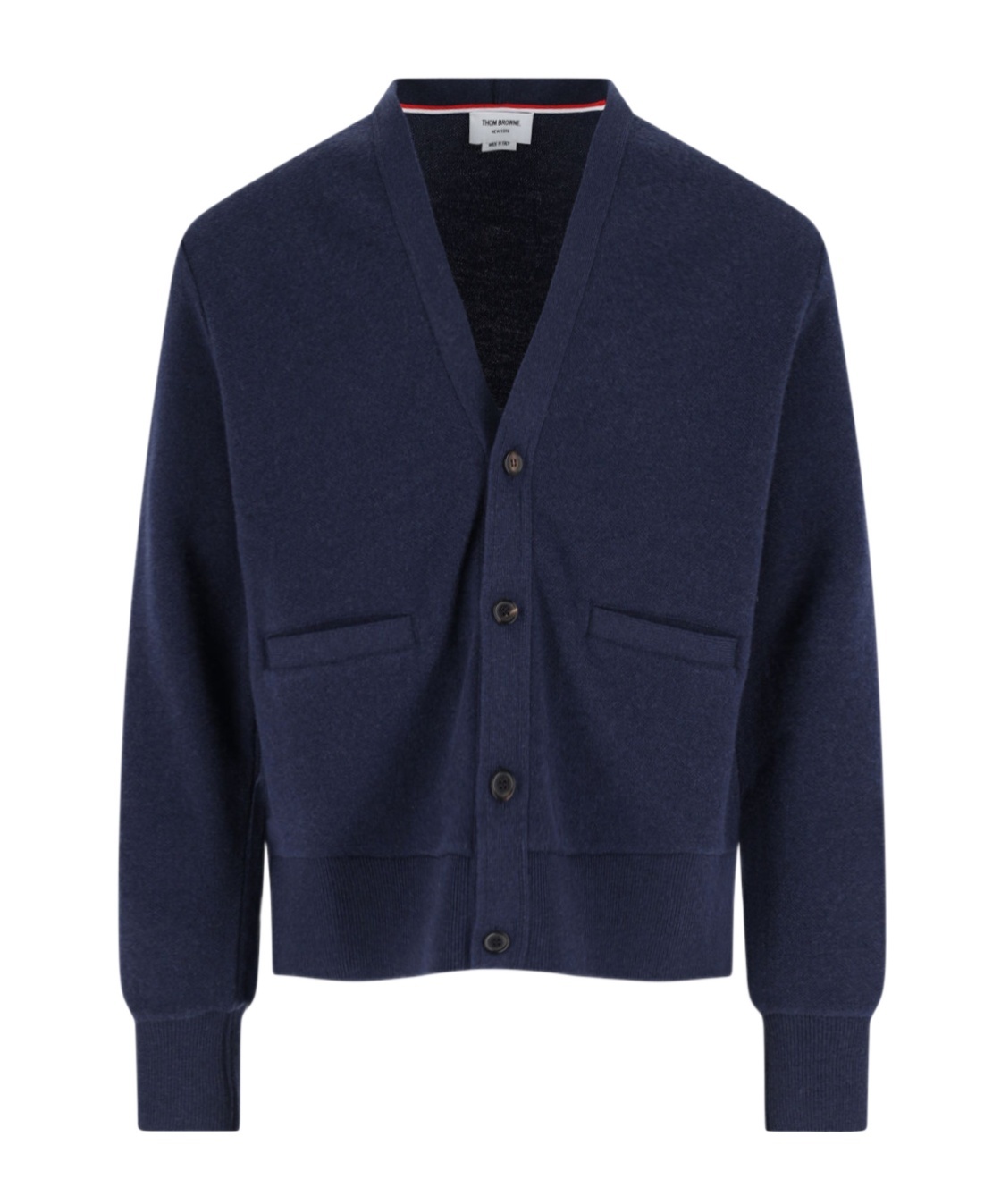 Thom Browne Knitwear With V-neckline And Ribbed Finish