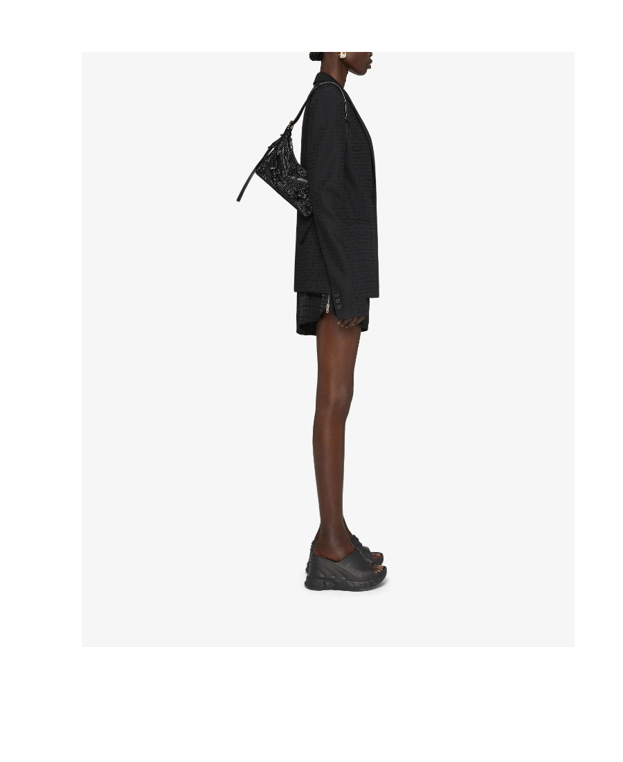 Givenchy Voyou Mini Shoulder Bag In Tumbled Leather In Black