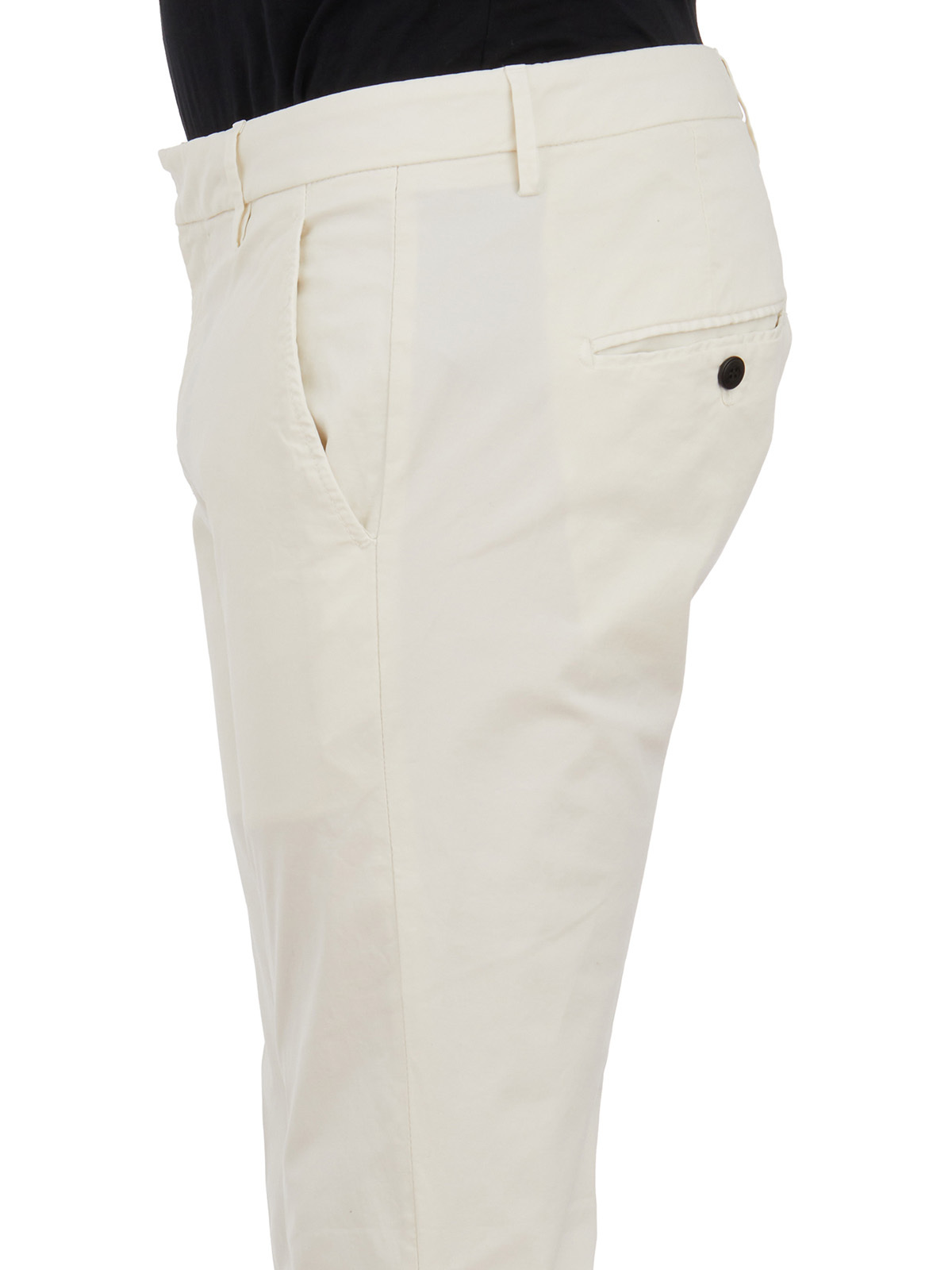 Dondup Belt Ring Denim Trousers In White