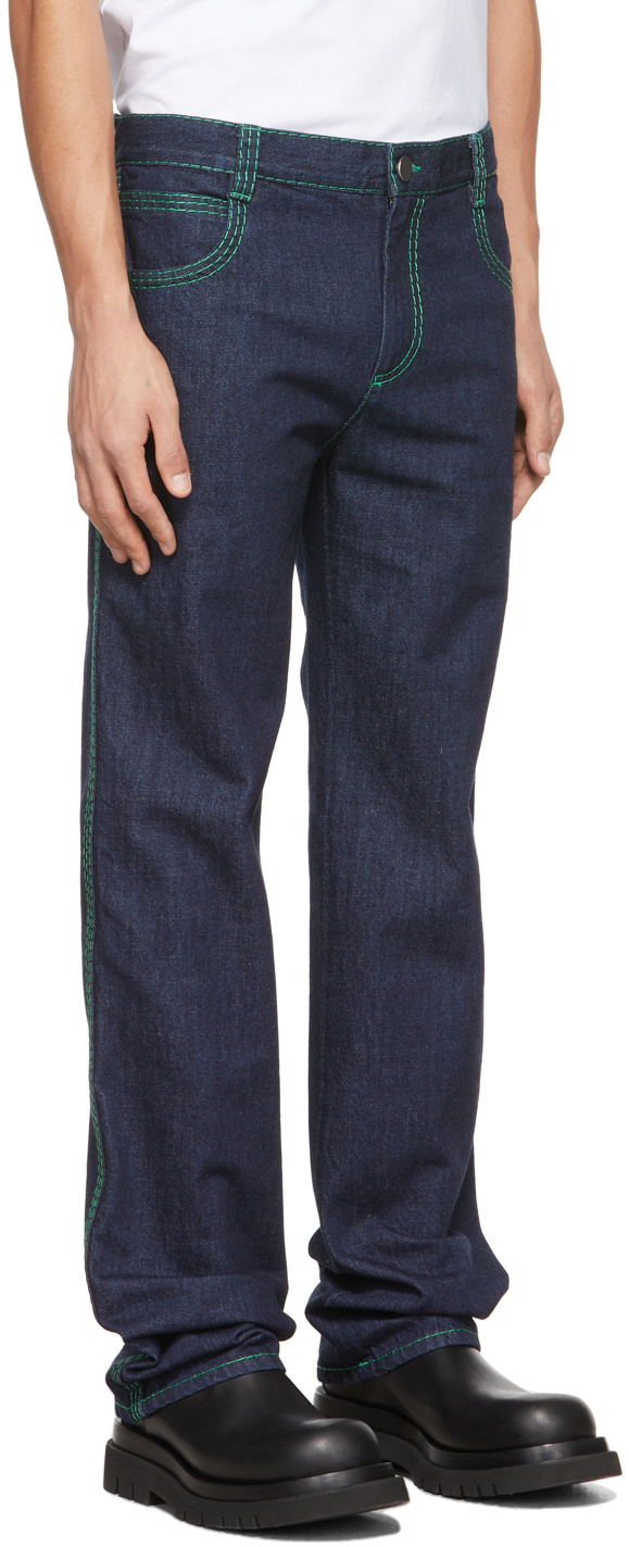 BOTTEGA VENETA CONTRAST-STITCH STRAIGHT-LEG JEANS