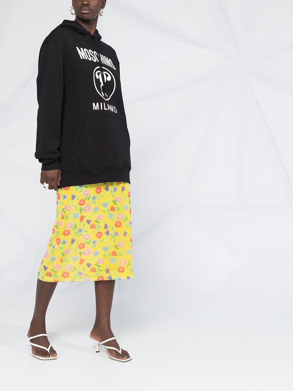 MOSCHINO LOGO PRINTED HOODED SWEATER
