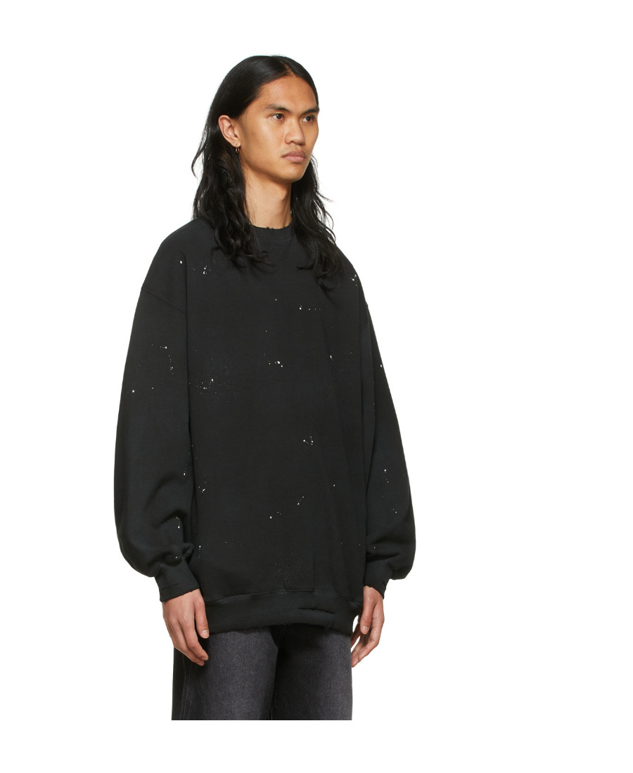 We11 Done Logo Pullover Sweater In Black