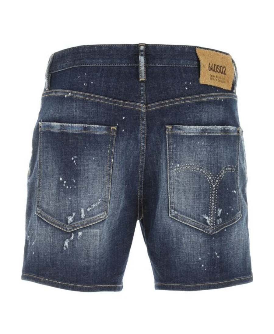 Dsquared2 Distressed Denim Shorts In Black