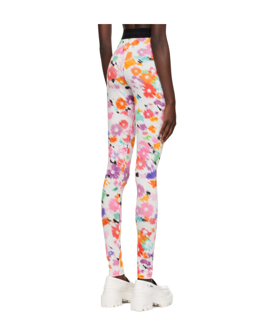 Msgm Logo Tight Leggings In Multicolor