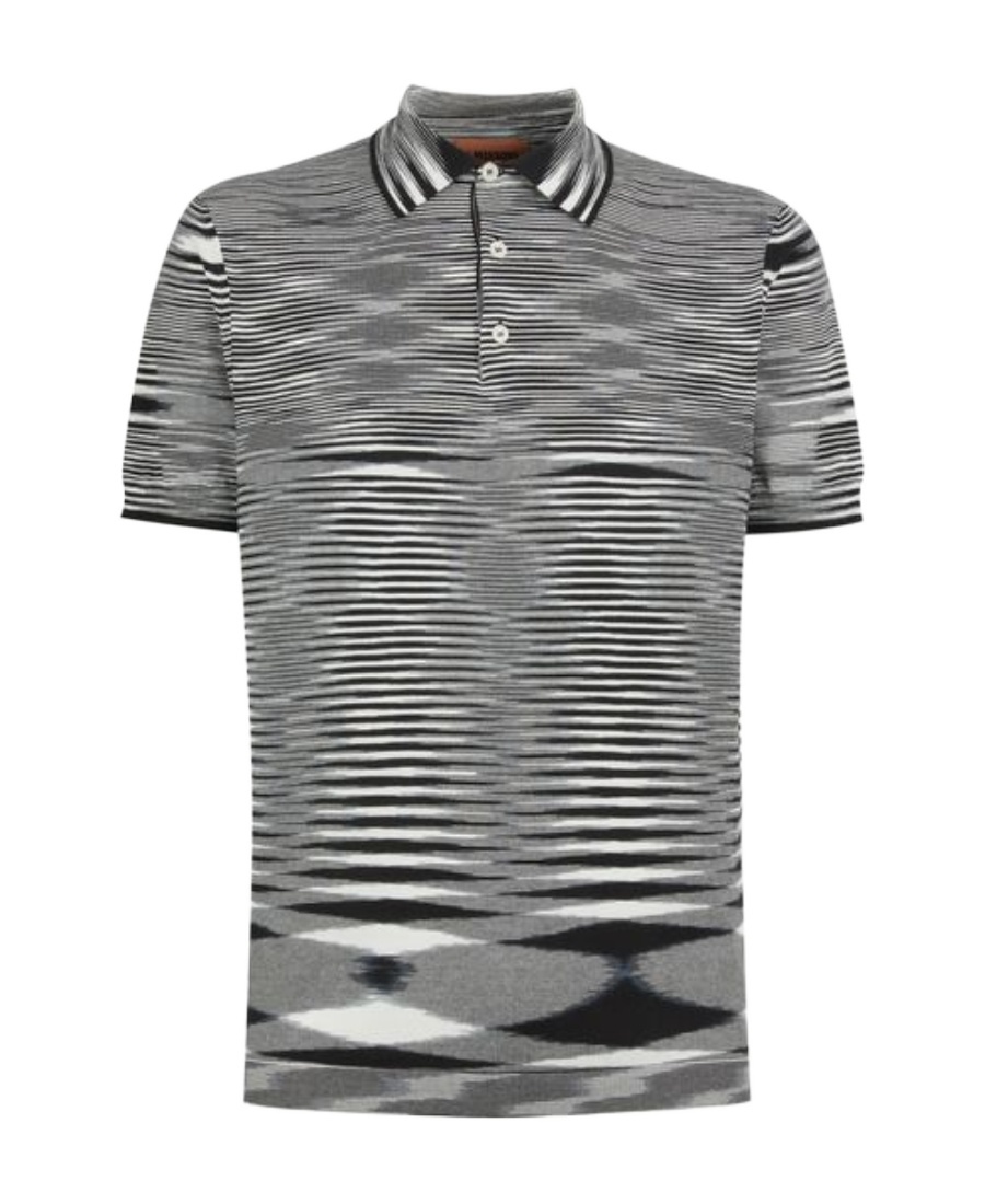 Shop Missoni Marl-knit Polo Shirt In Gray