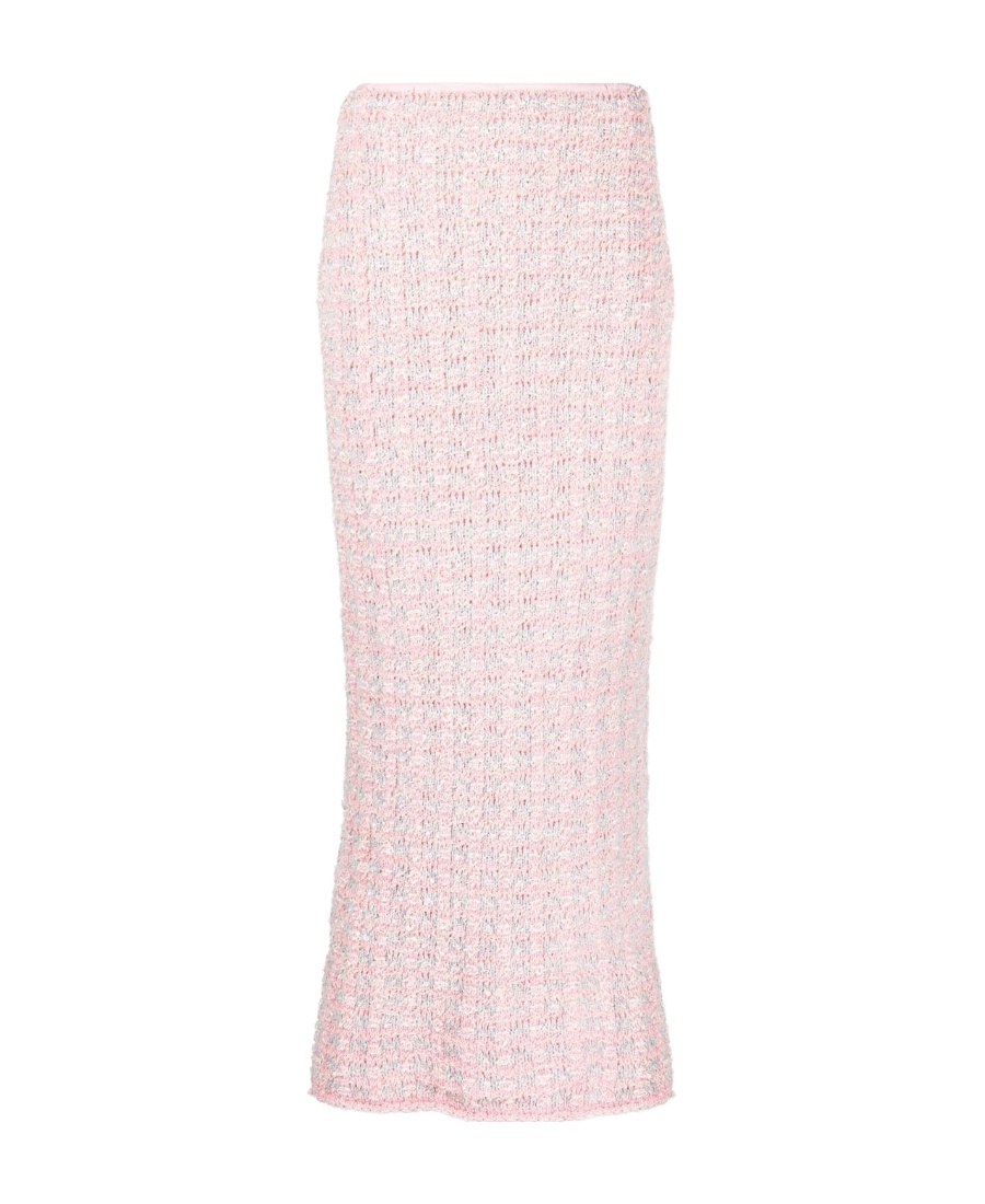 Balenciaga Back-to-front Bouclé Long Skirt In Pink