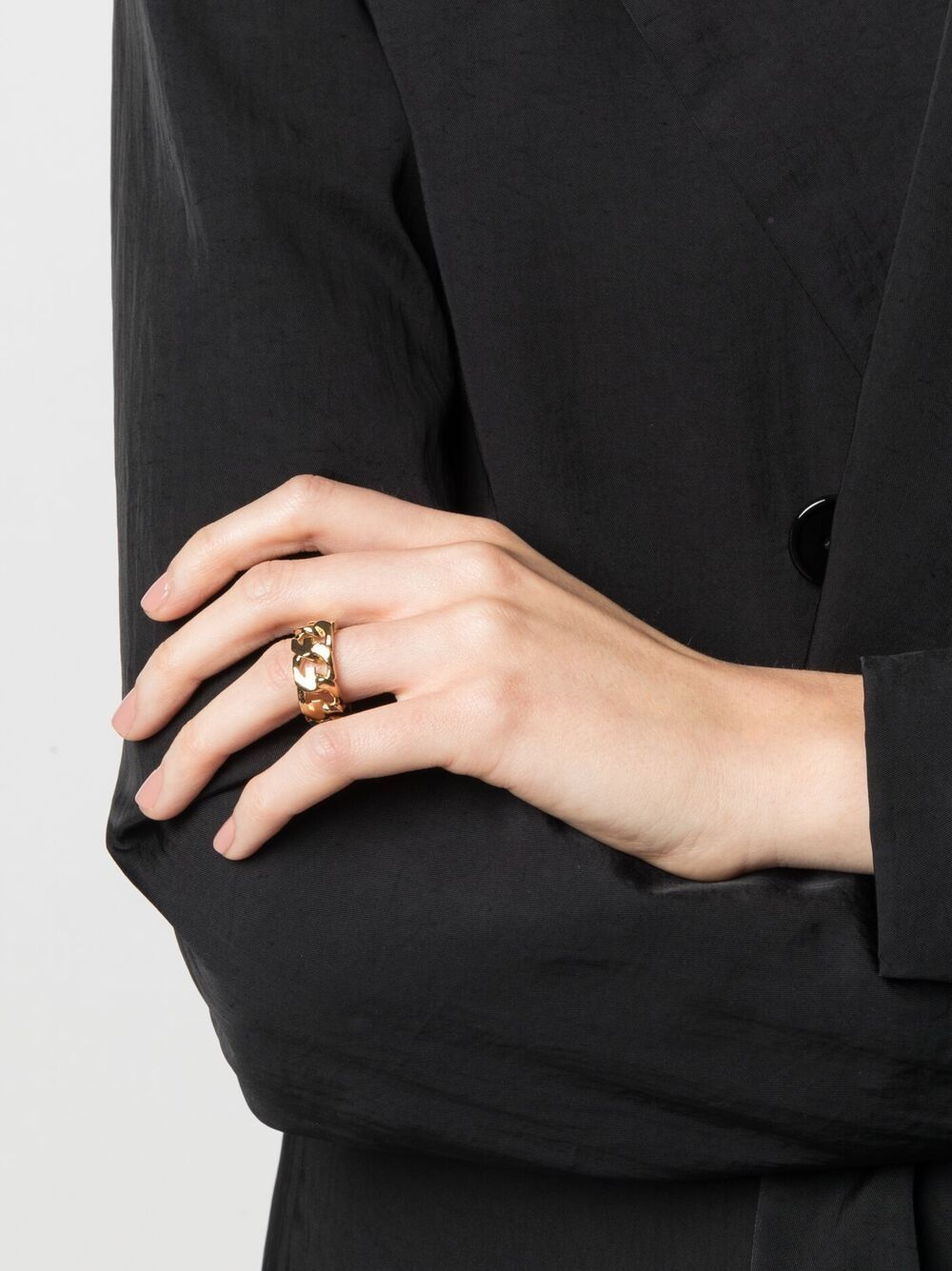 Givenchy Curb Chain Ring In Yellow
