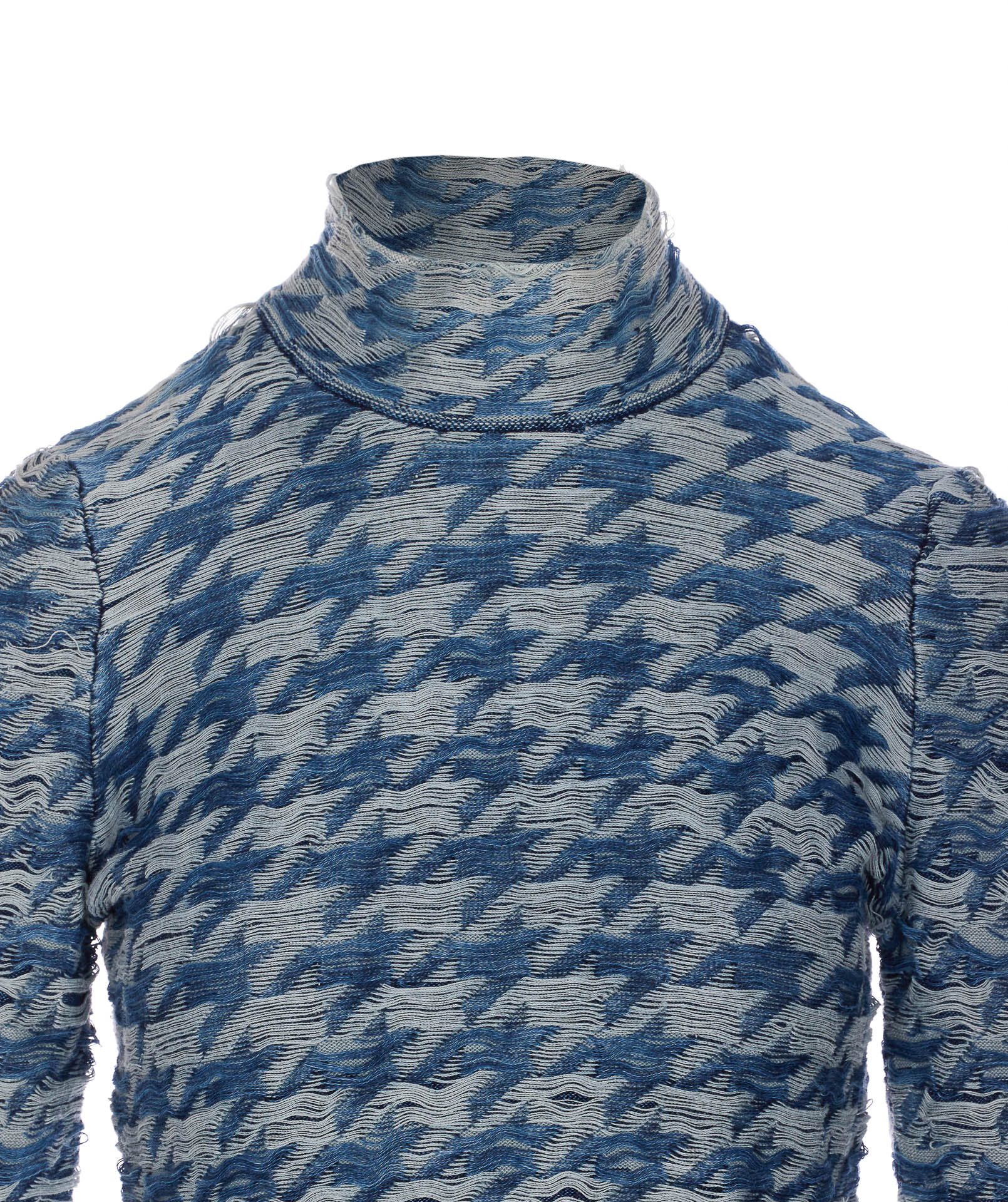 Diesel Knitwear Long Sleeve High Neck Denim Style In Blue