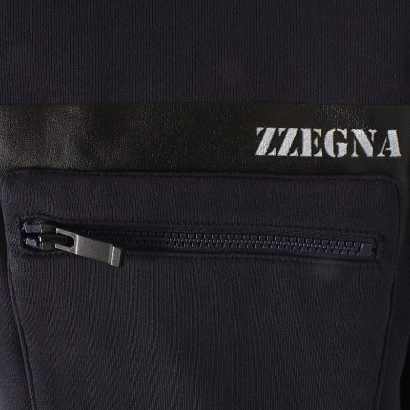 Shop Zegna Logo Zipper Casual Jacket In Black