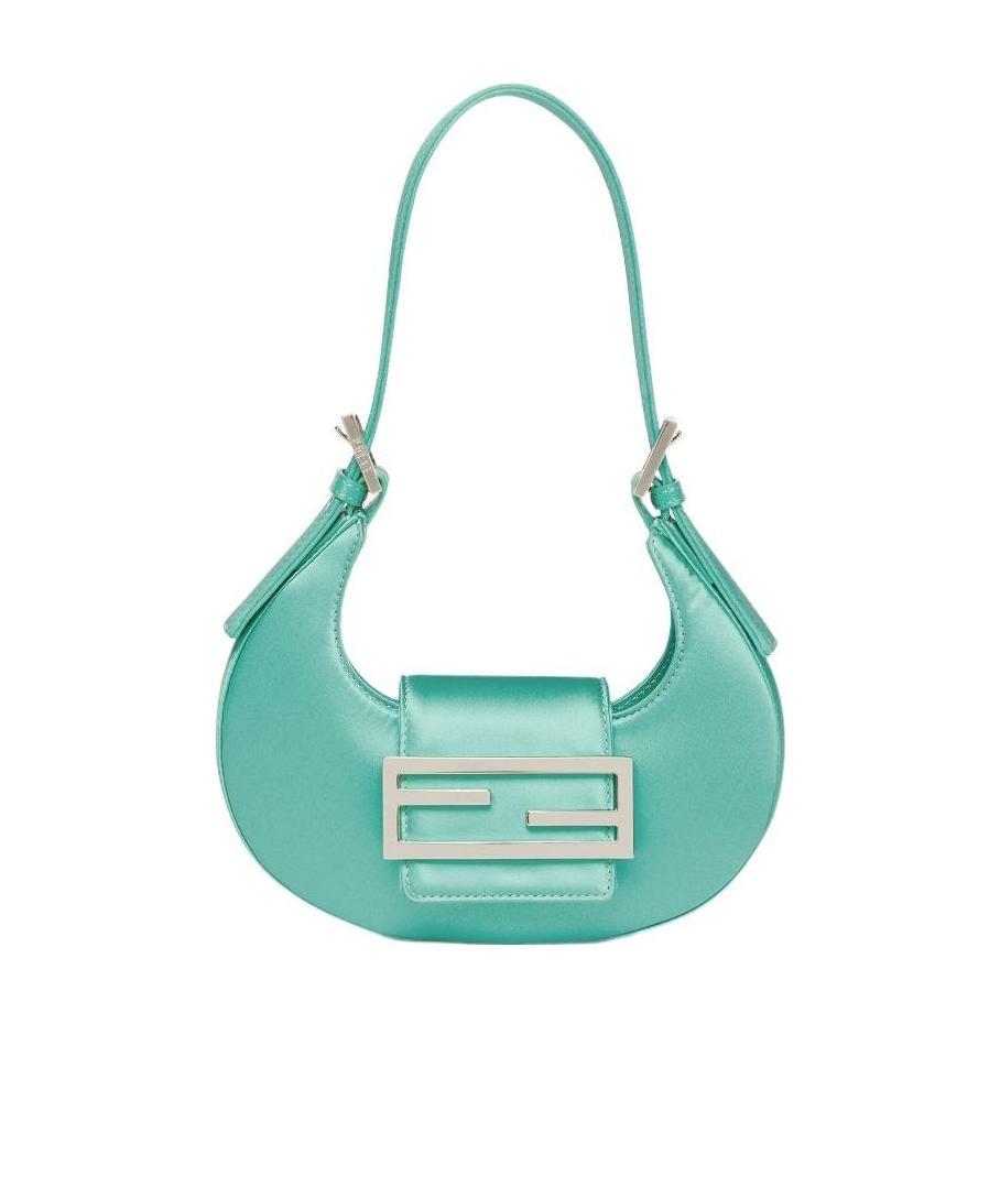 Fendi Mini Cookie Handbag In Satin In Green