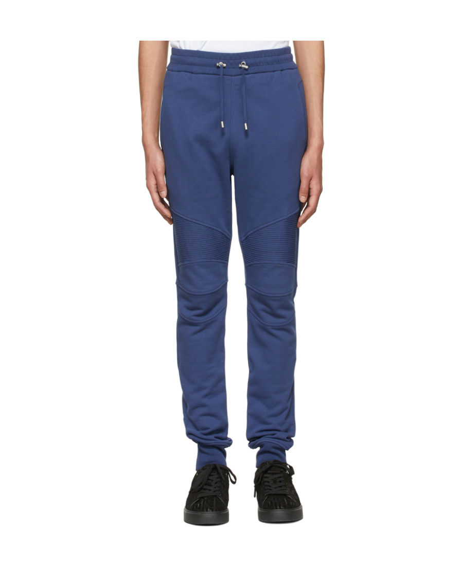 Shop Balmain Logo-print Track Pants In Blue