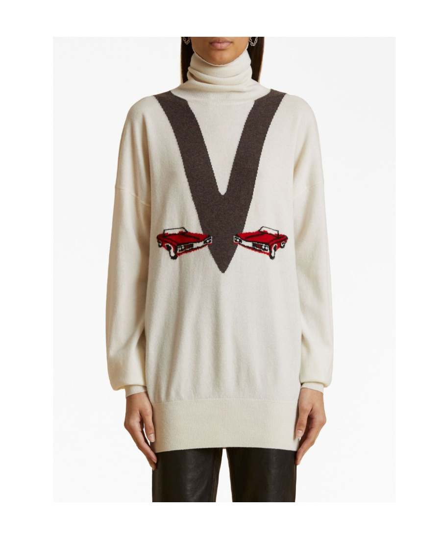 Khaite Esmal Jacquard-knit Cashmere Jumper In White
