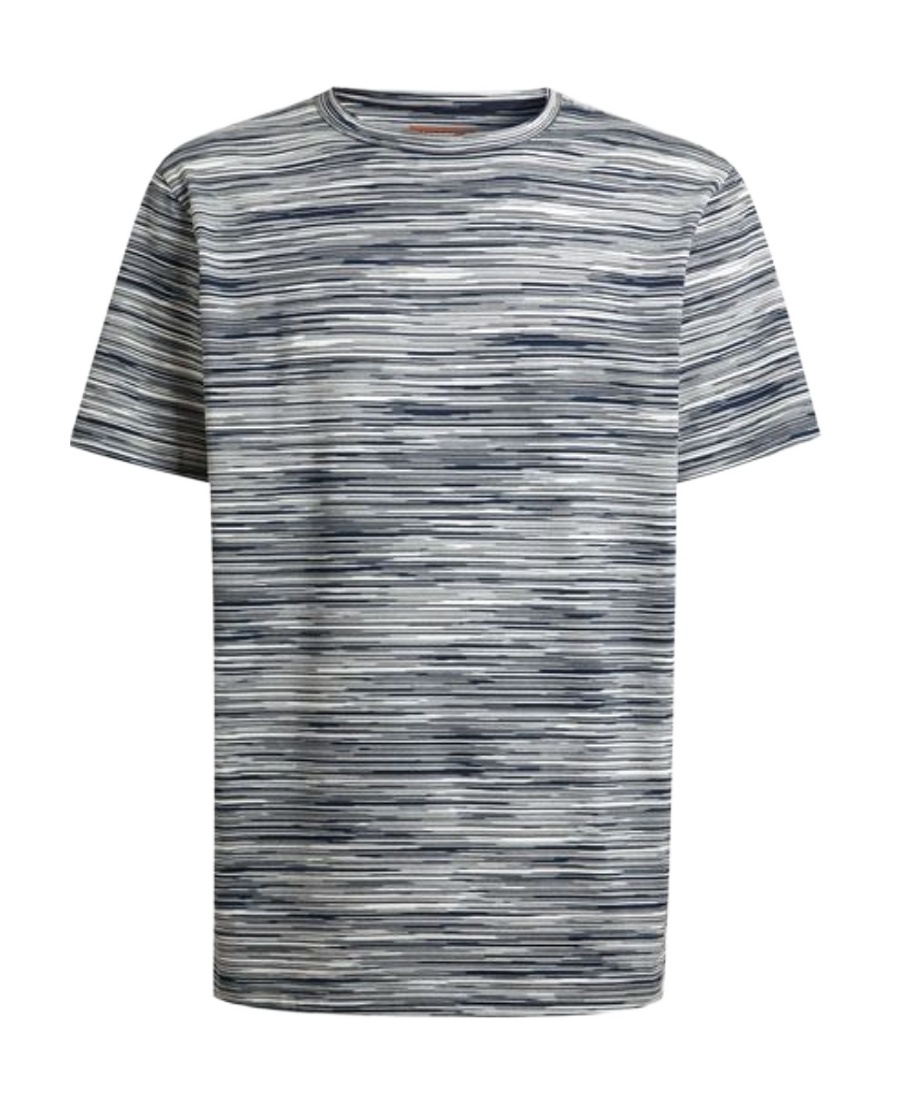 Missoni Man T-shirt Midnight Blue Size Xxl Cotton In Gray