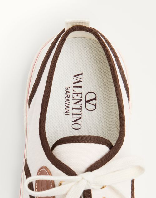 Valentino Nojoke Canvas Sneakers With Contrasting Profiles In White