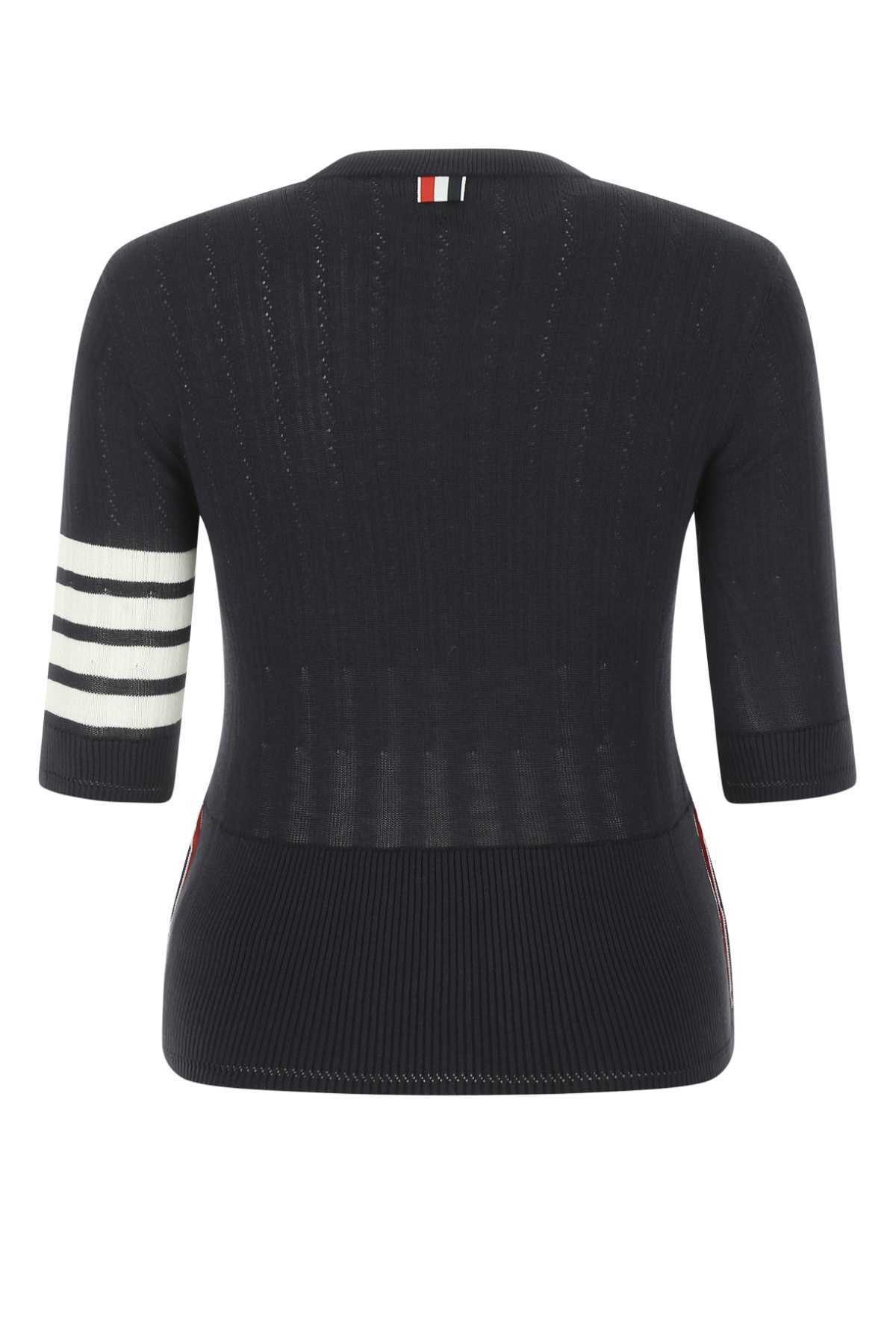 Thom Browne Stripe-detail Knitted Top In Black