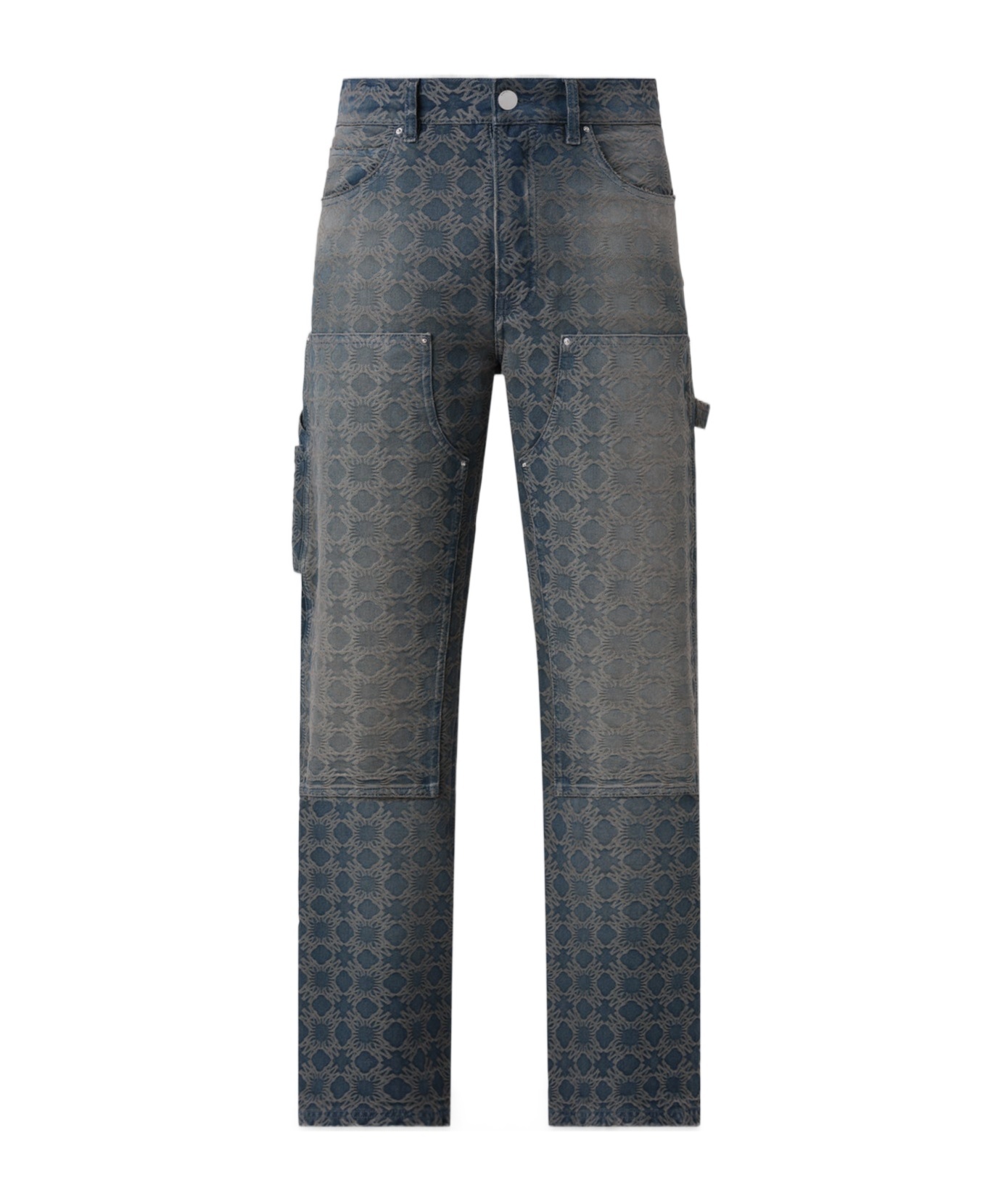 Amiri Quad Jacquard Denim Carpenter Pants In Blue