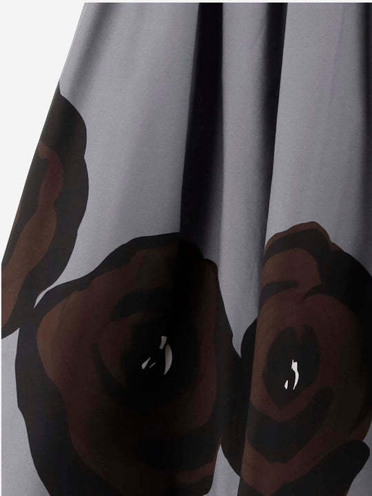 Miu Miu Floral Pattern Skirt In Gray
