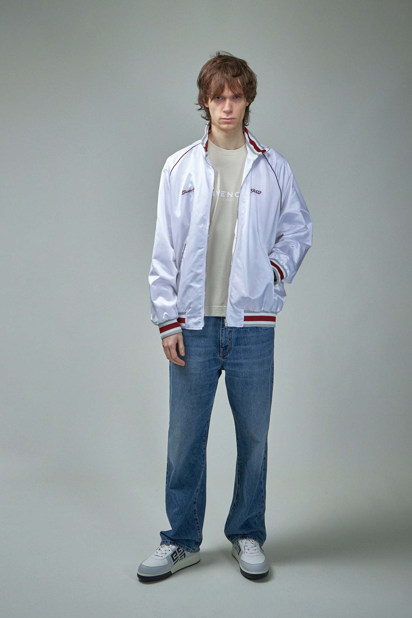 Givenchy Logo Embroidered Bomber Jacket In White